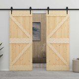 Furnova Drsna vrata s kompletom vodil 80x210 cm trdna borovina, (21944683) | Shoptok.si