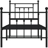  Metalni okvir kreveta uzglavlje i podnožje crni 75x190 cm | Eponuda.ba