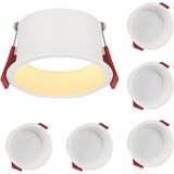 Nettlife 5 vgradnih LED spotov, topla bela 3000 K, za kopalnico, dnevno sobo, kuhinjo, hodnik, pisarno, jedilnico, IP44 5W, (5000046012) Cene