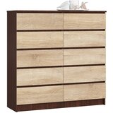 AKORD Komoda, 10 Predalov, Wenge/Hrast Sonoma, (5000332322) | Shoptok.si