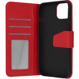 AVIZAR Usnjena torbica za Iphone 13, vrhunska kakovost, šivi in magnetni zavihek - rdeca, (20632425) Cene