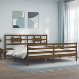 vidaXL Okvir kreveta s uzglavljem boja meda 200x200cm od masivnog drva Cijene