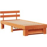  Konstrukcija postelje z vzglavjem Voskast rjav 100 x 200 cm, (5000127946) | Shoptok.si