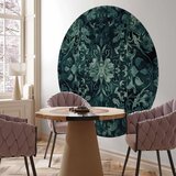 Okrugla fototapeta - Oriental carpet pattern: emerald ornaments and worn patterns 180x180 | shoptok.hr