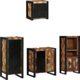 vidaXL Set namještaja za kupaonicu 4 pcs Čvrsto reciklirano drvo | shoptok.hr