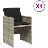  The living store vrtni stoli z blazinami 4 kosi svetlo siv poli ratan - vrtni stol, (21447165) | Shoptok.si