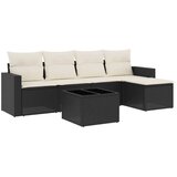 vidaXL 6-dijelni set vrtnih sofa s jastucima crni od poliratana | shoptok.hr