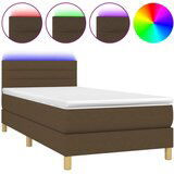 Maison Chic Box spring postelja - Vzmetna postelja z vzmetnico LED temno rjava 80x200 cm blago SL3532, (21907584) | Shoptok.si