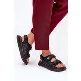 Boto Women Sandals With Decorative Details On Velcro Black Zoliner | Shoptok.si