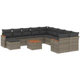 Maison Chic Seti vrtnega pohištva - Vrtna garnitura - Vrtni pohištvo set 12-delna z blazinami siva poli ratan, (21809913) | Shoptok.si