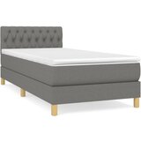 Maison Chic Box spring postelja - Vzmetna postelja z vzmetnico temno siva 90x200 cm blago SL19247, (21894197) Cene
