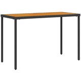  The Living Store Vrtna miza z leseno akacijevo ploščo črna 115x54x74 cm PE ratan - Vrtna Miza, (21455566) | Shoptok.si
