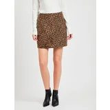 Vila Brown Skirt with Leopard Pattern Junila - Women