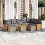 Maison Chic Seti vrtnega pohištva - Vrtna garnitura - Vrtni pohištvo set 10-delna z blazinami bež poli ratan, (21817036) | Shoptok.si