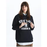 LC Waikiki Printed Long Sleeve Oversize Women's Hoodie
