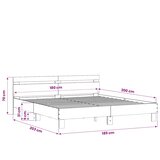  Okvir za krevet s uzglavljem siva boja hrasta 180x200 cm drveni | shoptok.hr