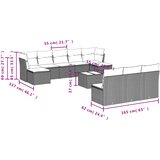  11-dijelni set vrtnih sofa od poliratana s jastucima sivi | shoptok.hr