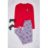 Trendyol muški set pidžama Tmnaw26Pt00064, crvena-crvena Cene