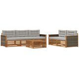 vidaXL Zunanja garnitura za sedenje 6 pcs Naravna in svetlo siva, (5000281928) | Shoptok.si