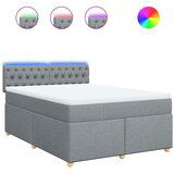  Krevet box spring s madracem svjetlosivi 140x200 cm od tkanine | shoptok.hr