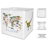Butter Kings Bijeli tekstilni organizator za dječje igračke 32x32x32 cm Dino World Map – | shoptok.hr