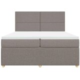  Krevet s oprugama i madracem smeđesivi 200x200 cm od tkanine | shoptok.hr