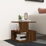 The Living Store Stranska mizica rjavi hrast 40x40x40 cm inženirski les - Stranska Mizica, (21575287) | Shoptok.si