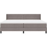 Box spring krevet Sivo-smeđa 200 x 200 cm Poliester | shoptok.hr