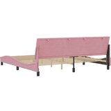  Posteljni okvir z vzglavjem roza 200x200 cm žamet, (21081443) | Shoptok.si