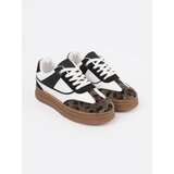 Shelvt Black and white sneakers with leopard print inserts | shoptok.hr