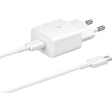 stenski polnilec z enim USB-C vhodom 15W in priloženim USB-C v USB-C kablom bele barve EP-T1510XWE