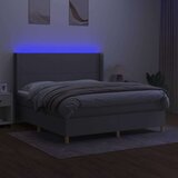  Box spring s madracem LED svjetlosivi 180x200 cm tkanina | shoptok.hr