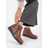 Sergio Leone Brown leather comfortable insulated ankle boots Cene