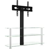 Maison Chic Kotno TV stojalo - Televizijska omarica - TV omarica 3-nadstropno za 32-70" črno in srebrno, (21699598) Cene
