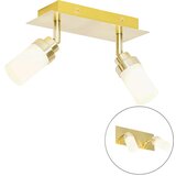 QAZQA Moderni kopalniški reflektor medenina 2-light IP44 - Japie | Shoptok.si
