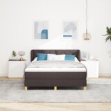  Boxspring postelja z vzmetnico - Temno rjava, 140x190 cm, Tkanina, (22051501) | Shoptok.si