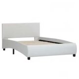  Okvir za krevet od umjetne kože s LED svjetlom bijeli 90x200 cm | shoptok.hr