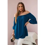 Kesi Spanish blouse with ruffles on the sleeve navy