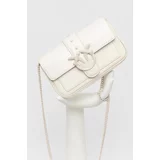 Pinko Usnjena večerna torbica bela barva, 100061 A124