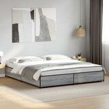 Maison Chic Posteljni okvir - Dvoposteljna postelja - Zakonska postelja siva sonoma 200x200 cm inž. les in kovina-J5536, (21761599) | Shoptok.si