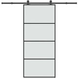 vidaXL Klizna vrata s priborom 90 x 205 cm od ESG stakla i aluminija | shoptok.hr