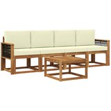 vidaXL Zunanja garnitura za sedenje z blazino 4 pcs Naravna in smetana, (5000280647) | Shoptok.si