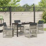 vidaXL 5-dijelni vrtni blagovaonski set s jastučićima svijetlosivi poly rattan | shoptok.hr