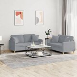  2-dijelni set sofa s jastucima svjetlosivi od tkanine | shoptok.hr
