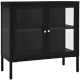  Stranska omarica črna 70x35x70 cm jeklo in steklo, (20620478) | Shoptok.si