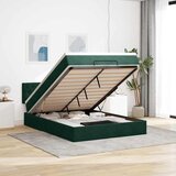  Ottoman krevet s madracem i LED diodama tamnozeleni 140x190 cm baršun | shoptok.hr