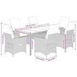  7-dijelni vrtni blagovaonski set s jastucima poliratan smeđi Smeđa 190 x 90 x 75 cm | shoptok.hr