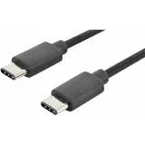 Digitus USB kabel USB 2.0 USB-C® utikač, USB-C® utikač 1.80 m crna okrugli, utikač primjenjiv s obje strane, dvostruko zaštićen AK-300138-018-S