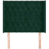  Uzglavlje s ušima tamnozeleno 103x16x118/128 cm baršunasto | shoptok.hr