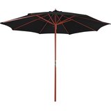 vidaXL Suncobran s drvenom šipkom 300 x 258 cm crni | shoptok.hr